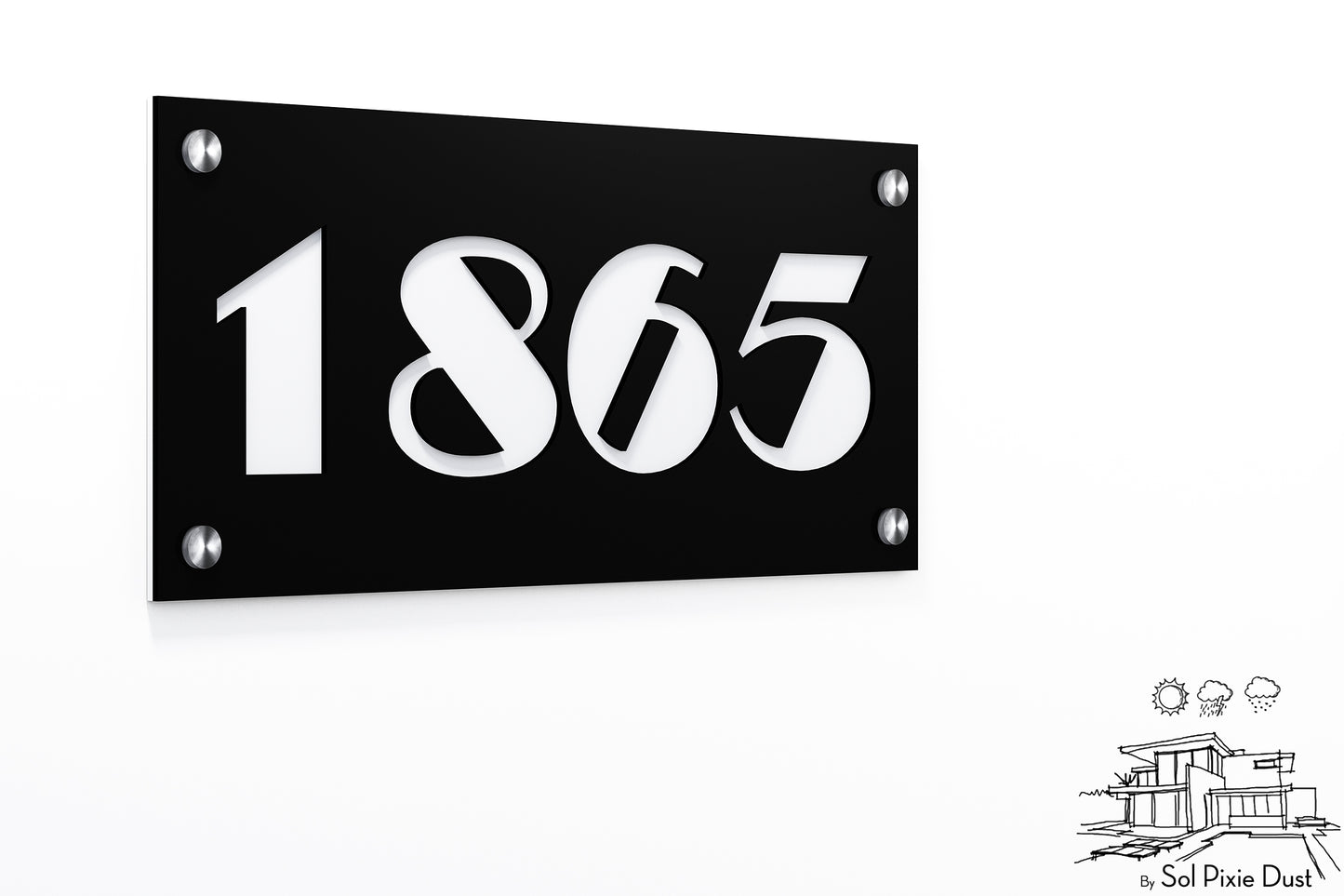 Acrylic Address Plaque - Signs ( Font Options )