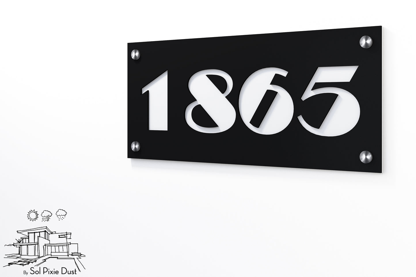 Acrylic Address Plaque - Signs ( Font Options )