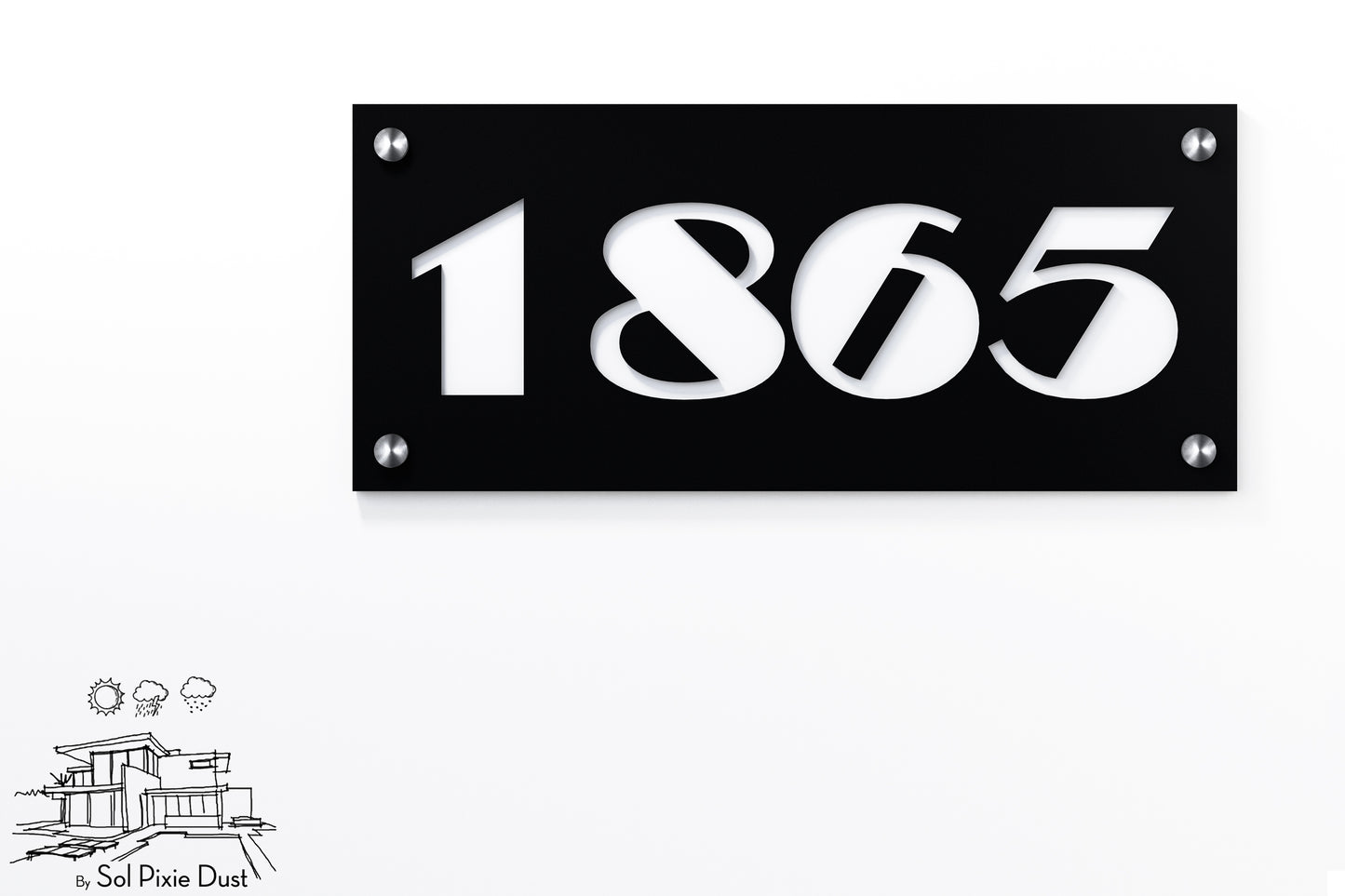 Acrylic Address Plaque - Signs ( Font Options )