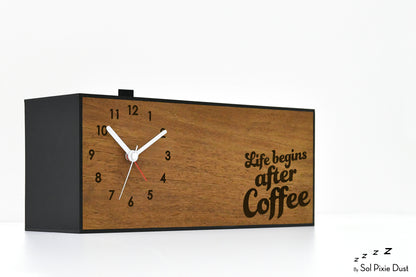 Alarm Clocks - Laser Engraved No Ticking - Table Desk Clock