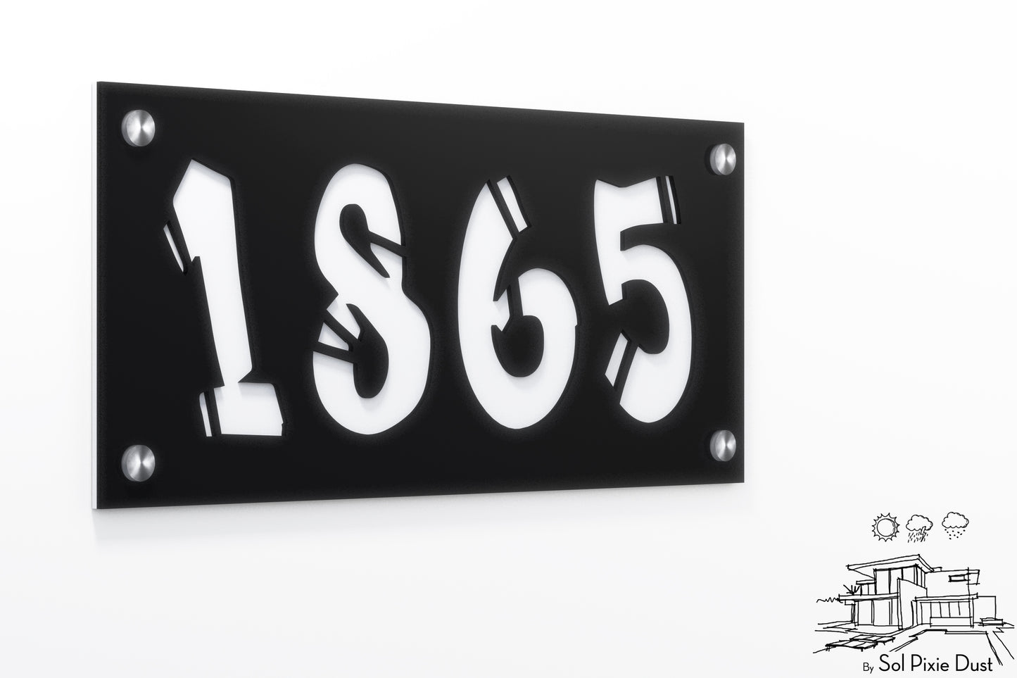 Acrylic Address Plaque - Signs ( Font Options )