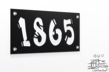 Acrylic Address Plaque - Signs ( Font Options )