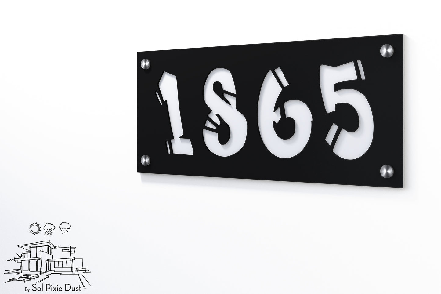 Acrylic Address Plaque - Signs ( Font Options )