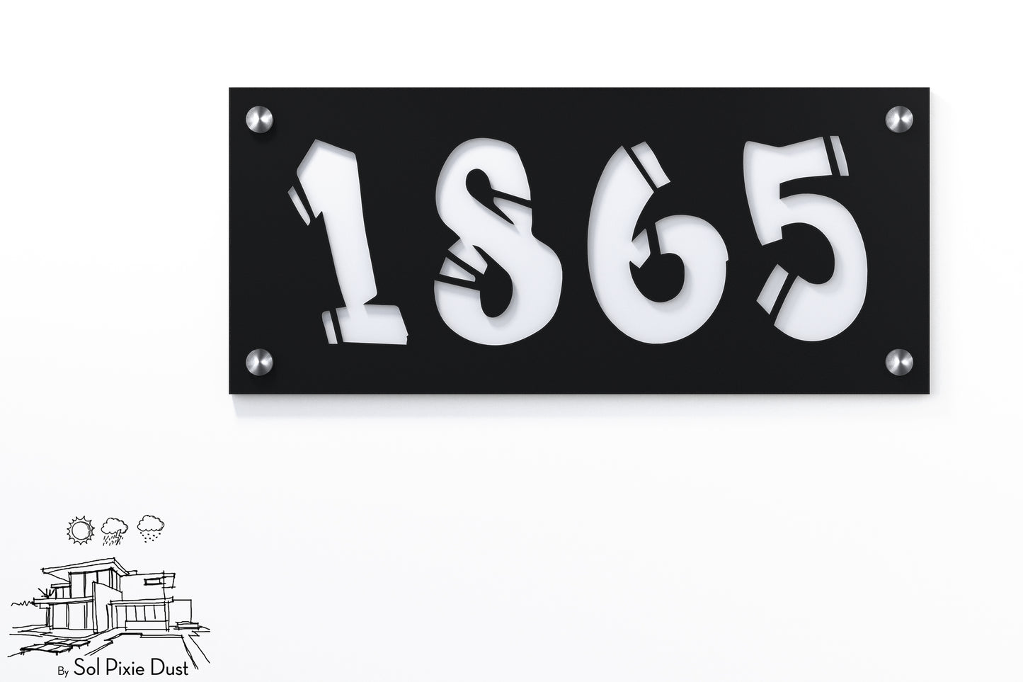 Acrylic Address Plaque - Signs ( Font Options )