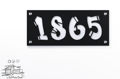 Acrylic Address Plaque - Signs ( Font Options )