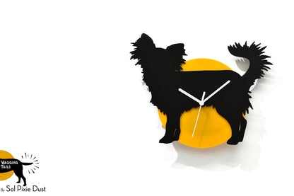 Long Haired Chihuahua Wagging Tail Wall Clock