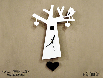 Love Birds on a Tree - Pendulum Wall Clock