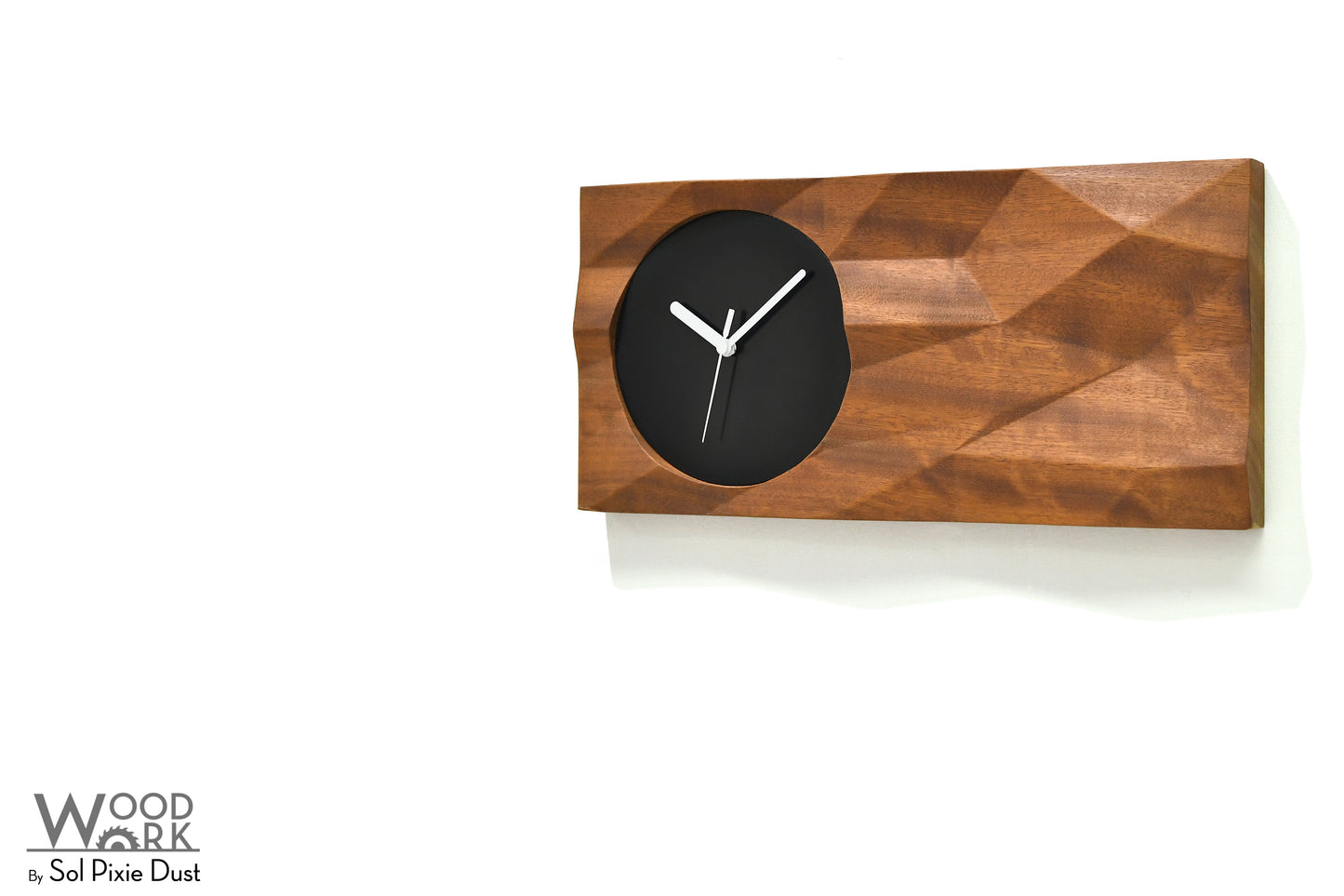 Low Poly 3D Block Wall Clock