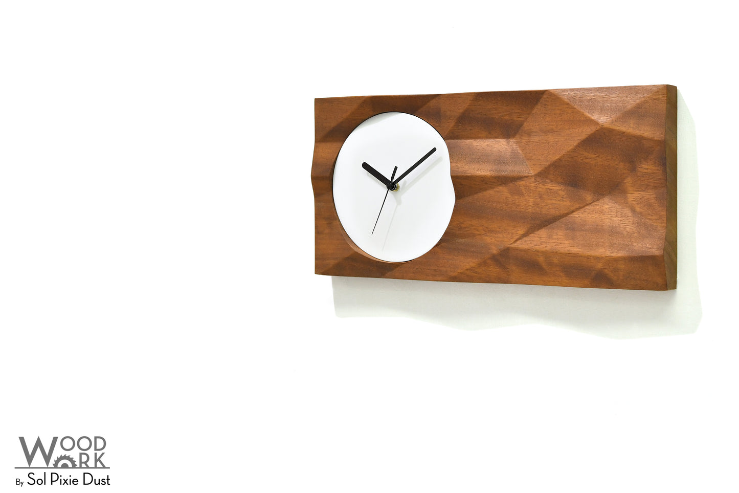 Low Poly 3D Block Wall Clock