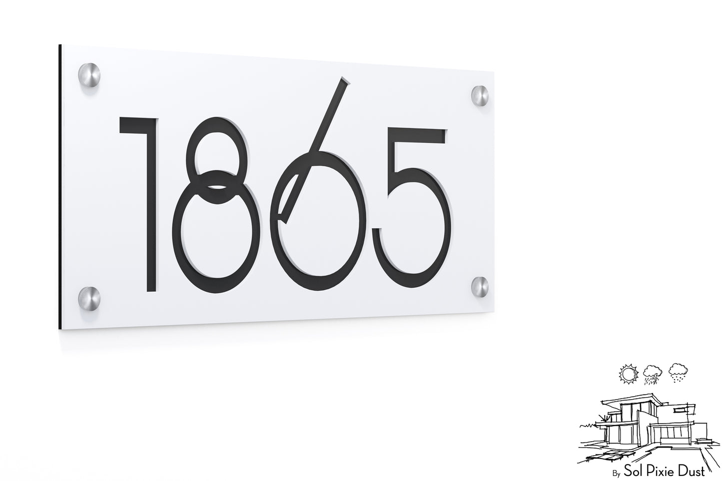 Acrylic Address Plaque - Signs ( Font Options )