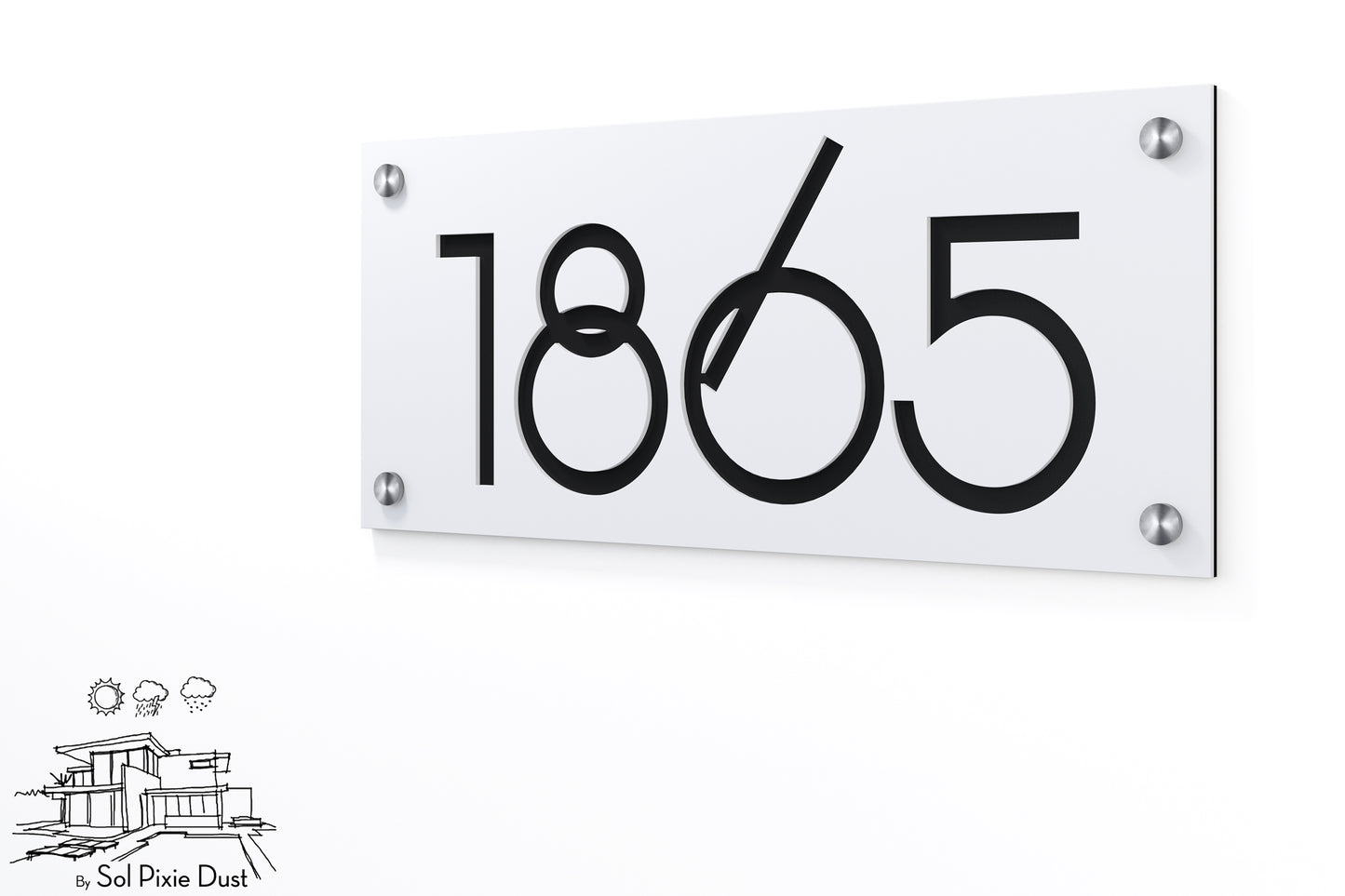 Acrylic Address Plaque - Signs ( Font Options )