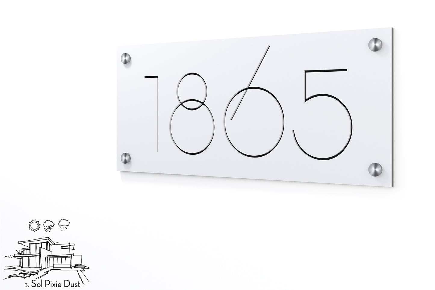 Acrylic Address Plaque - Signs ( Font Options )