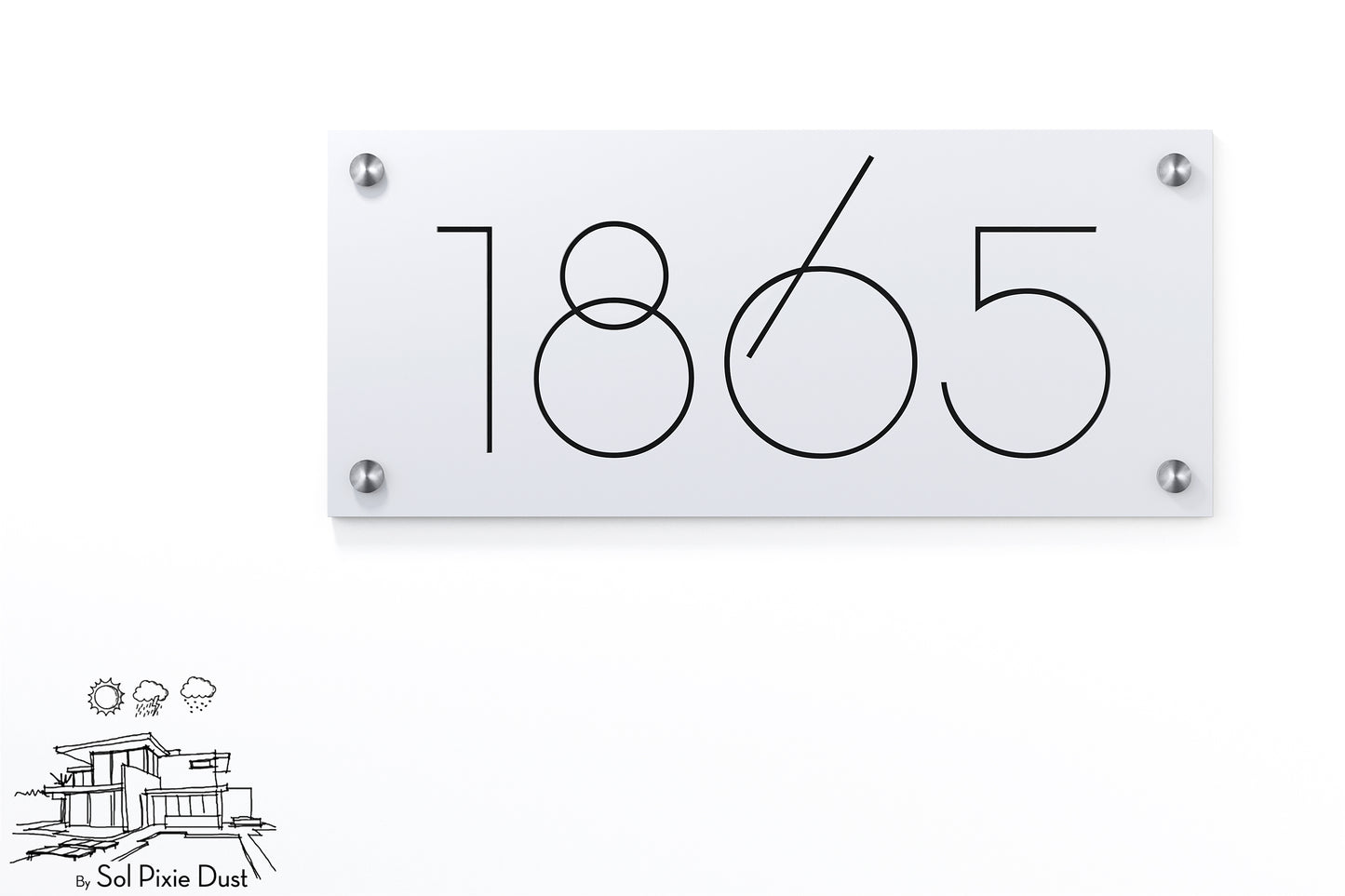 Acrylic Address Plaque - Signs ( Font Options )