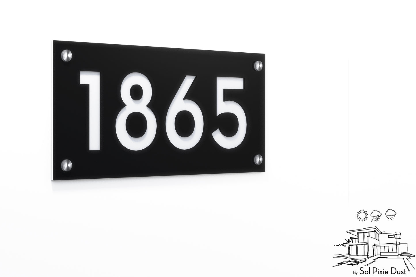 Acrylic Address Plaque - Signs ( Font Options )