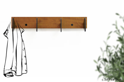 Wall Pegs and Racks - Wooden Hook Rack