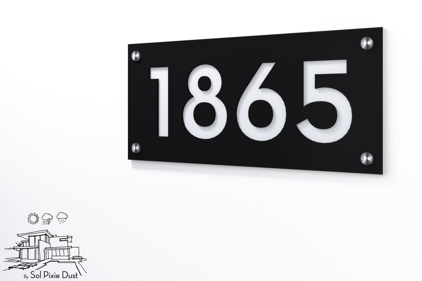 Acrylic Address Plaque - Signs ( Font Options )