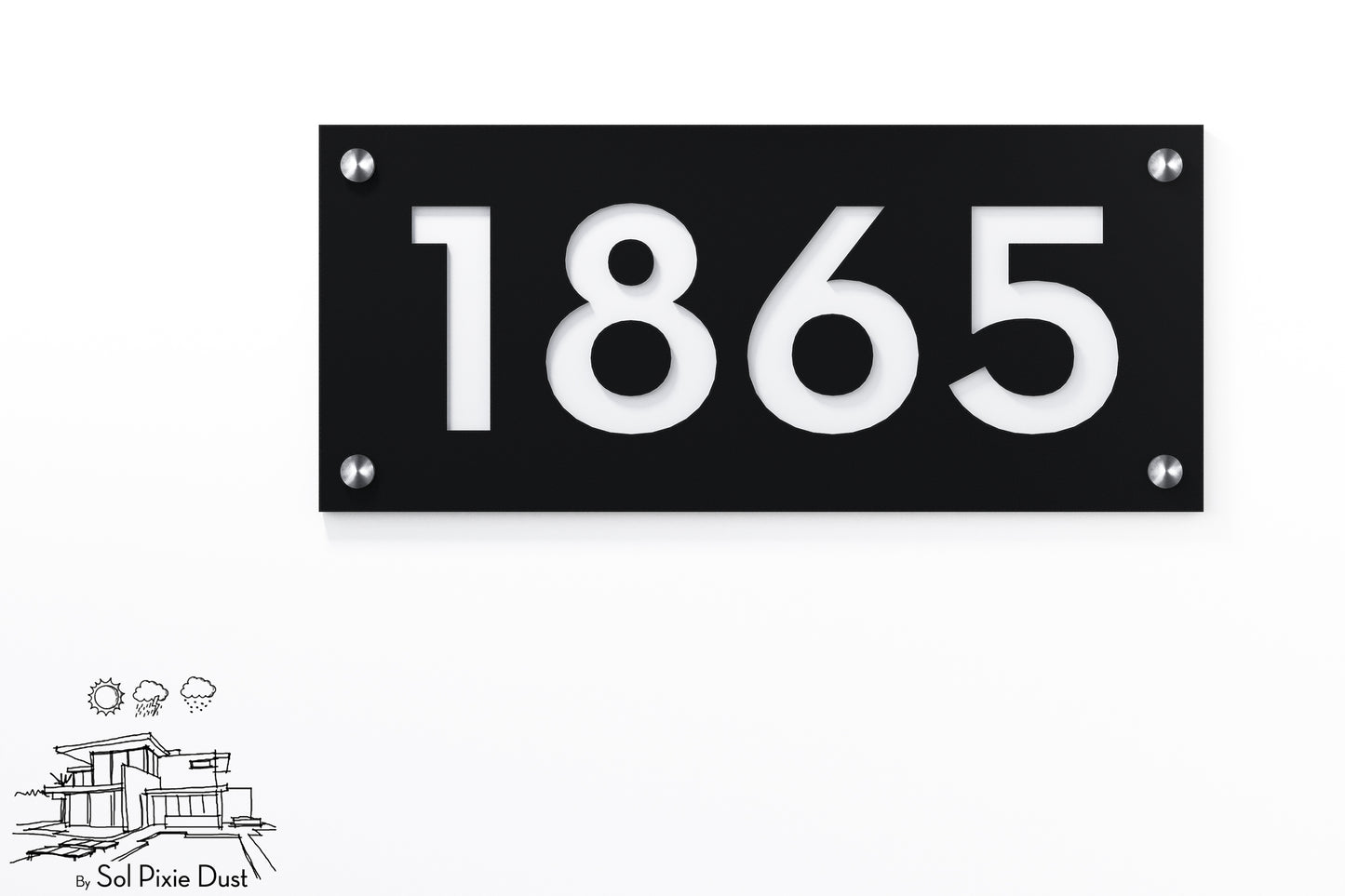 Acrylic Address Plaque - Signs ( Font Options )