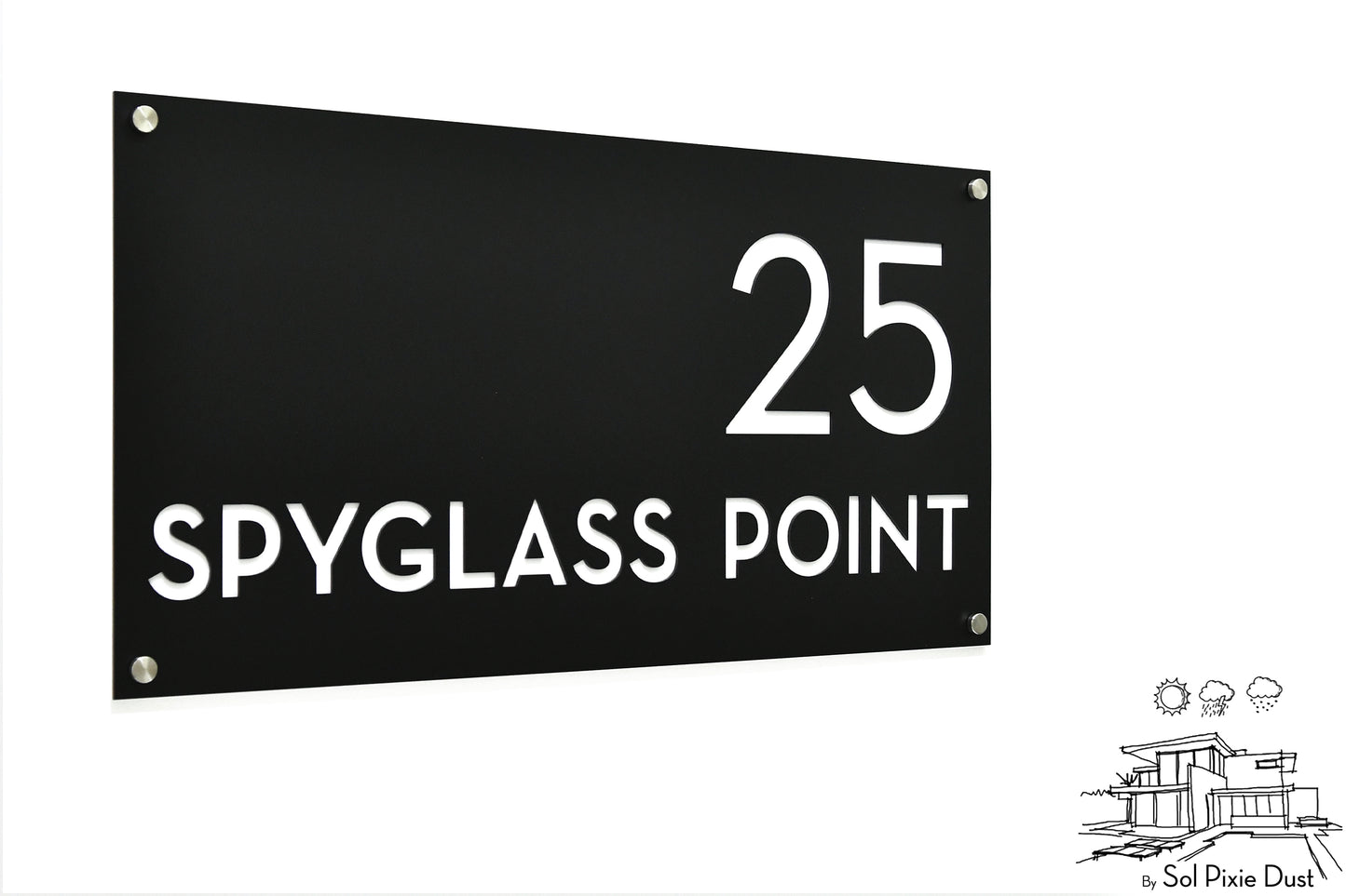 Acrylic Address Plaque - Signs ( Font Options )