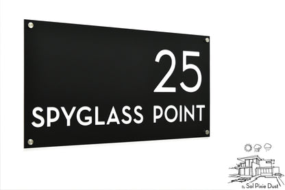 Acrylic Address Plaque - Signs ( Font Options )
