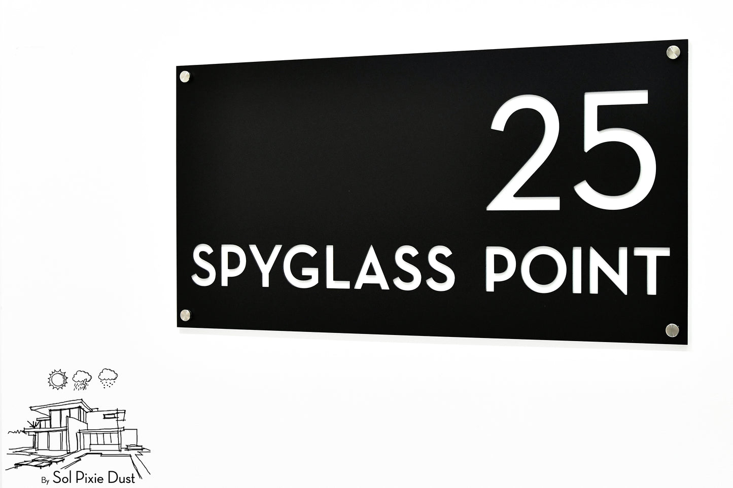 Acrylic Address Plaque - Signs ( Font Options )