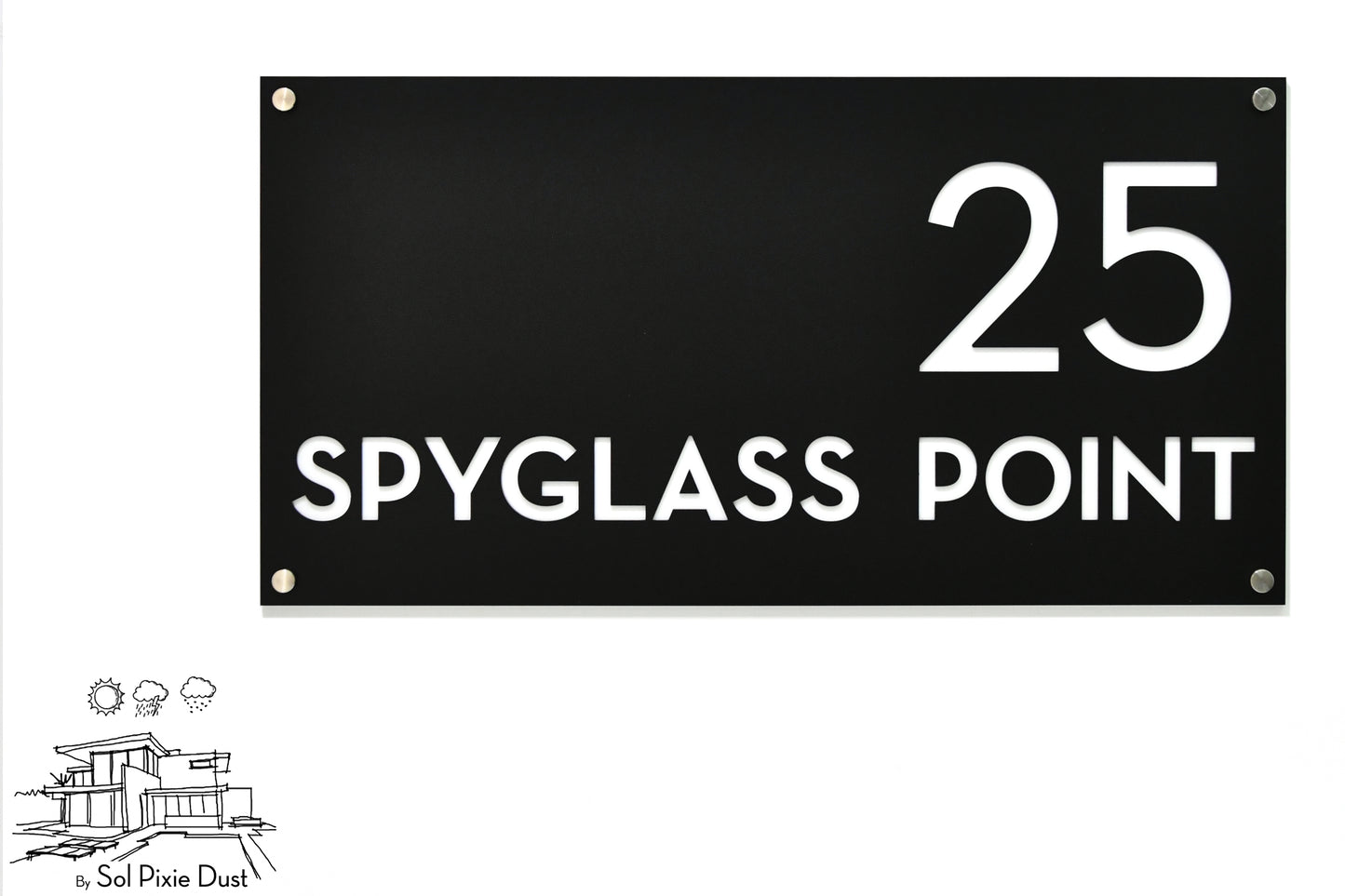 Acrylic Address Plaque - Signs ( Font Options )