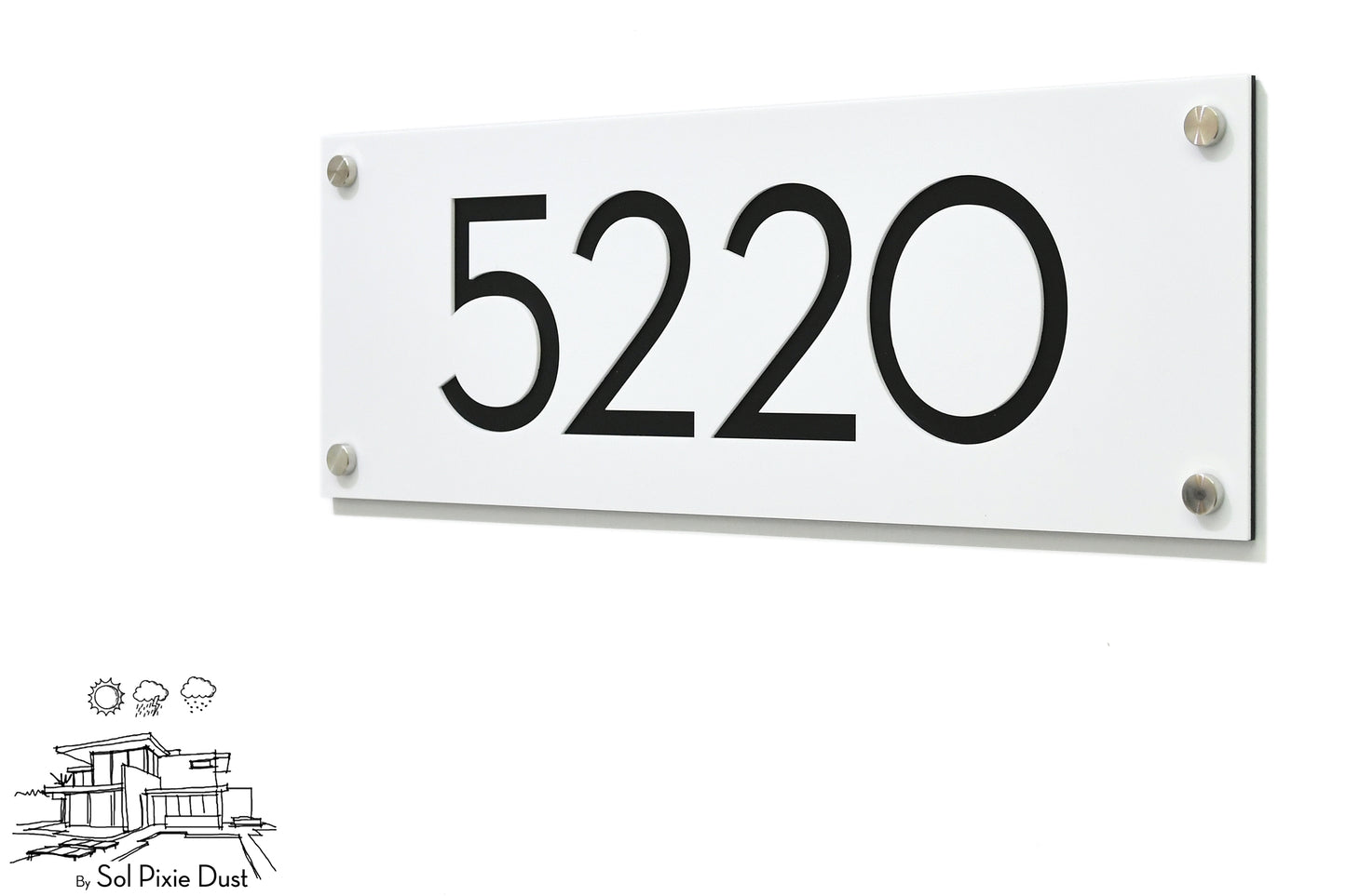 Acrylic Address Plaque - Signs ( Font Options )