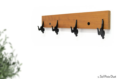 Wall Pegs and Racks - Wooden Hook Rack