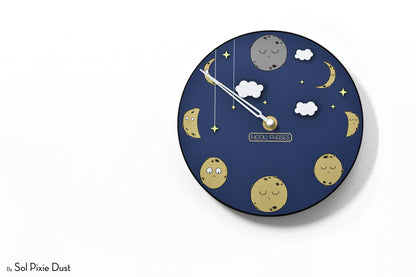 Moon Phase Wall Clock - Lunar Cycle