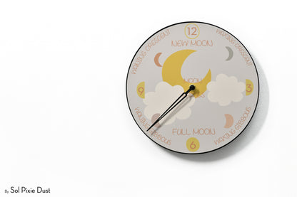 Moon Phase Wall Clock - Lunar Cycle