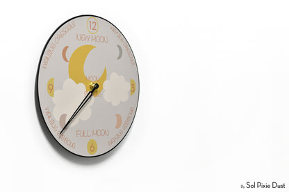 Moon Phase Wall Clock - Lunar Cycle