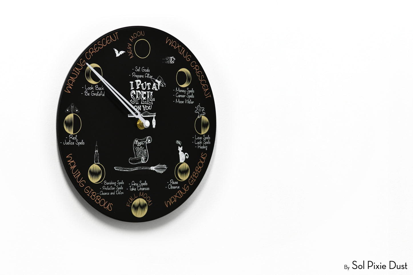 Moon Phase Wall Clock - Lunar Cycle