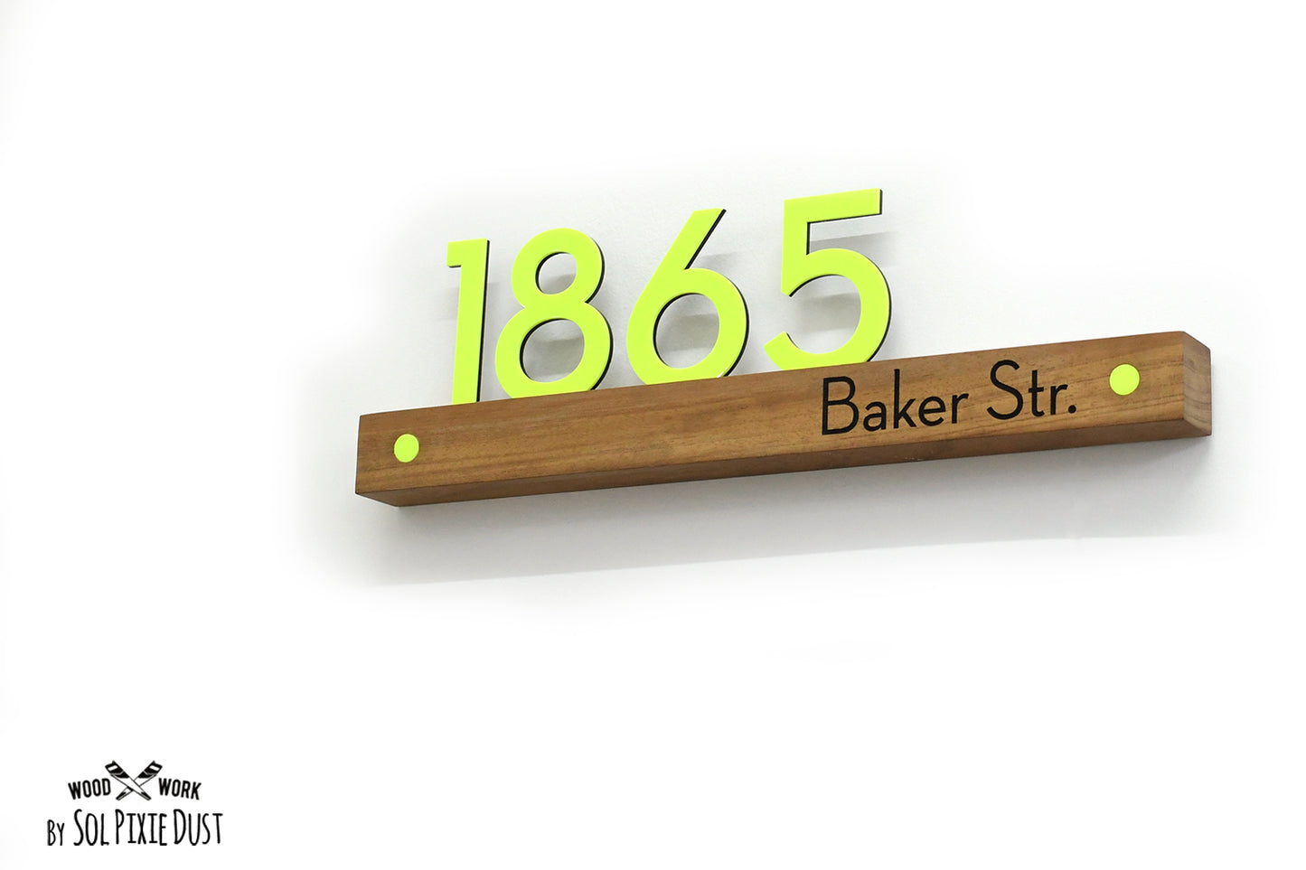 Underline African Teak Iroko or Hollow Aluminum Address Plaque - LED Signs
