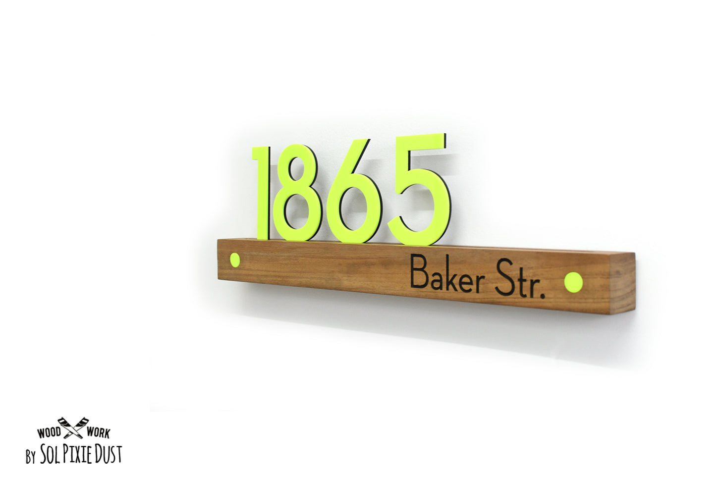 Underline African Teak Iroko or Hollow Aluminum Address Plaque - LED Signs