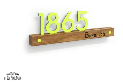 Underline African Teak Iroko or Hollow Aluminum Address Plaque - LED Signs