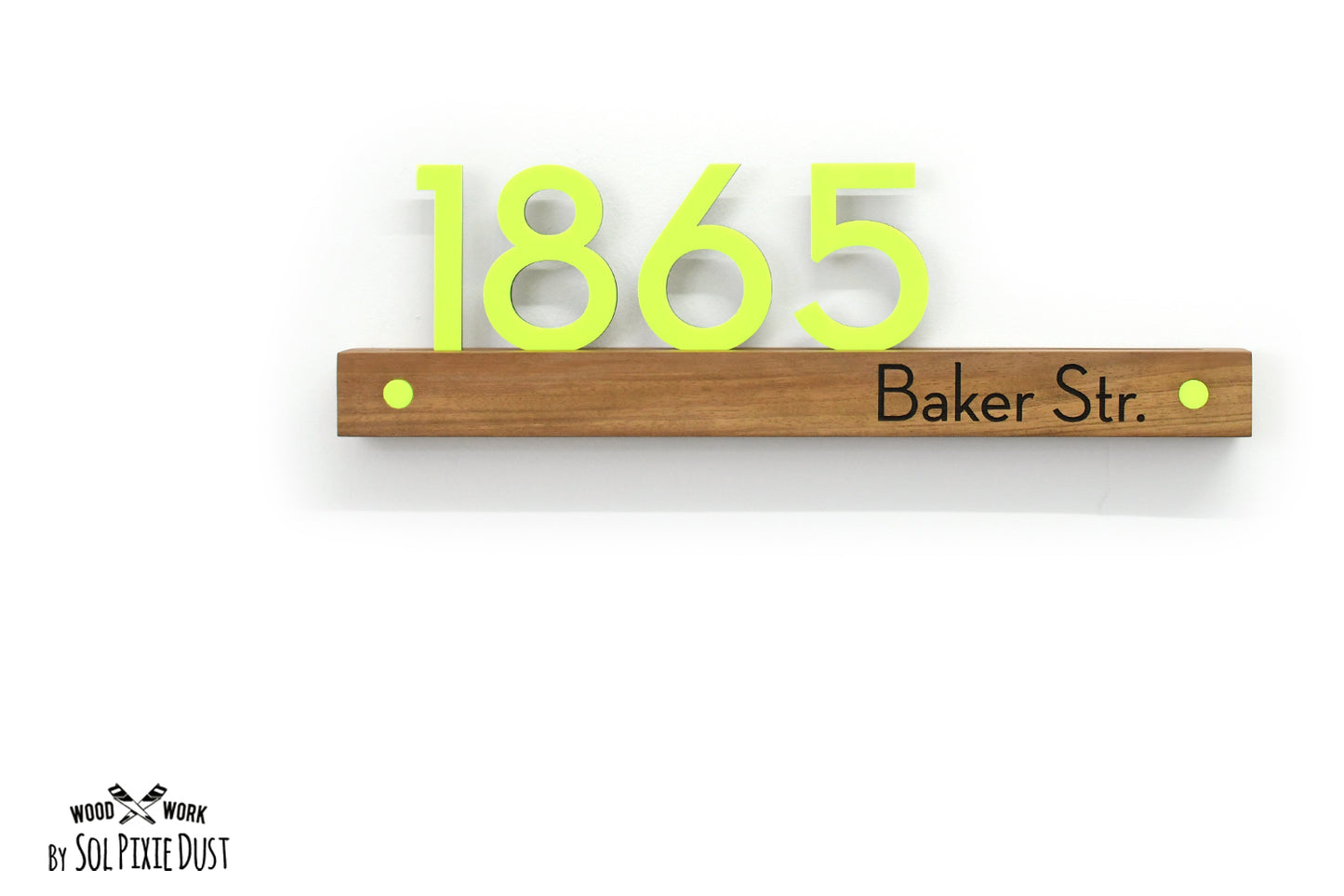 Underline African Teak Iroko or Hollow Aluminum Address Plaque - LED Signs