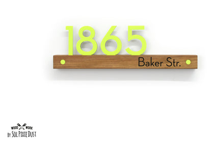 Underline African Teak Iroko or Hollow Aluminum Address Plaque - LED Signs