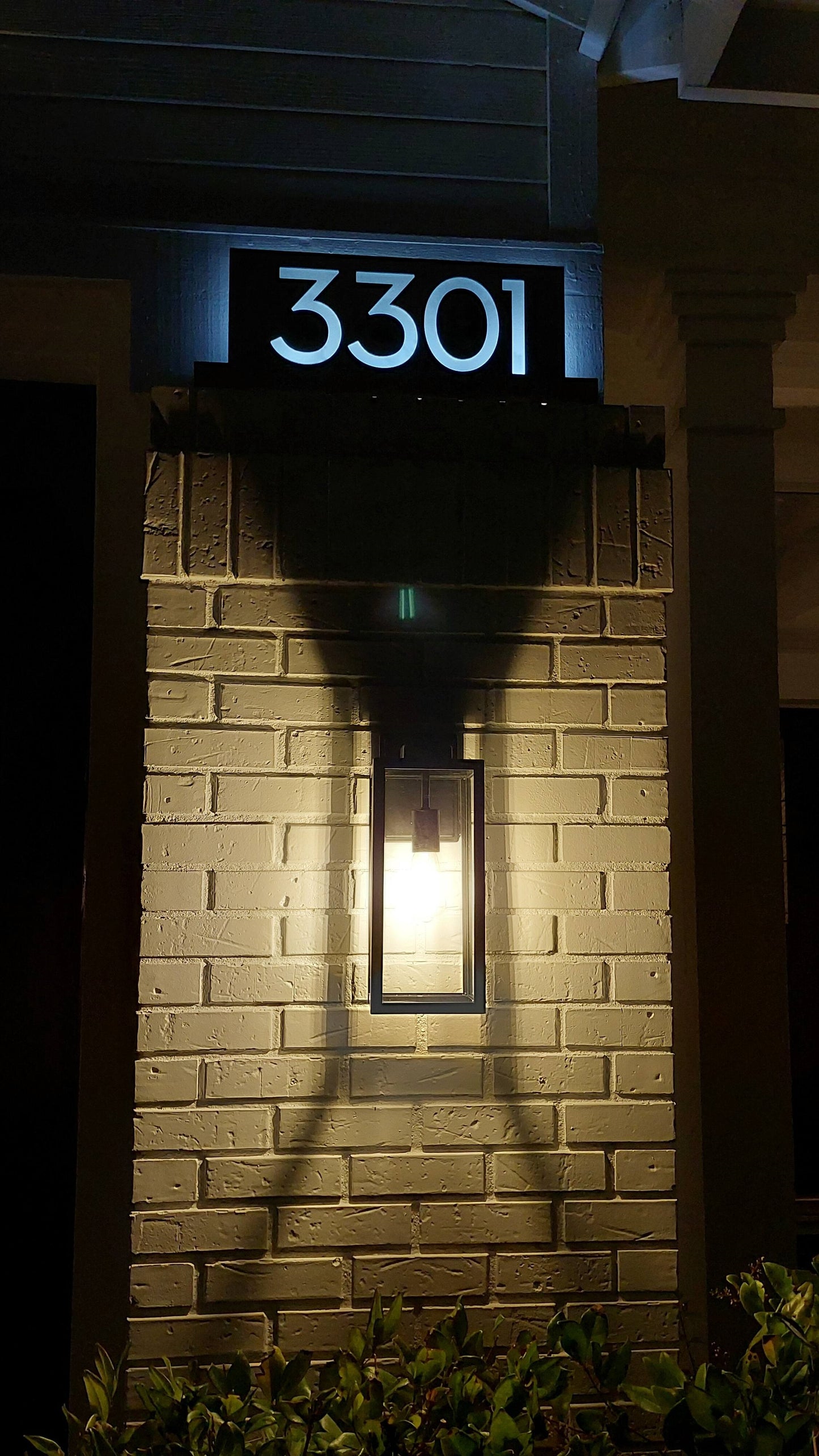 Underline African Teak Iroko or Hollow Aluminum Address Plaque - LED Signs
