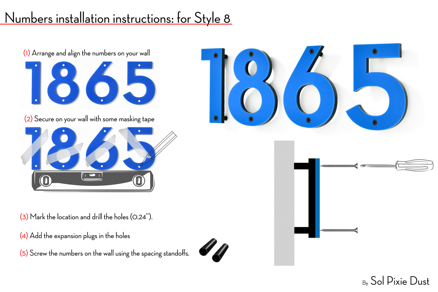 Modern House Numbers – Acrylic & Alucobond (ACP)