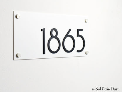 Acrylic Plaque House Number Sign – One Layer | Multiple Sizes & Shapes