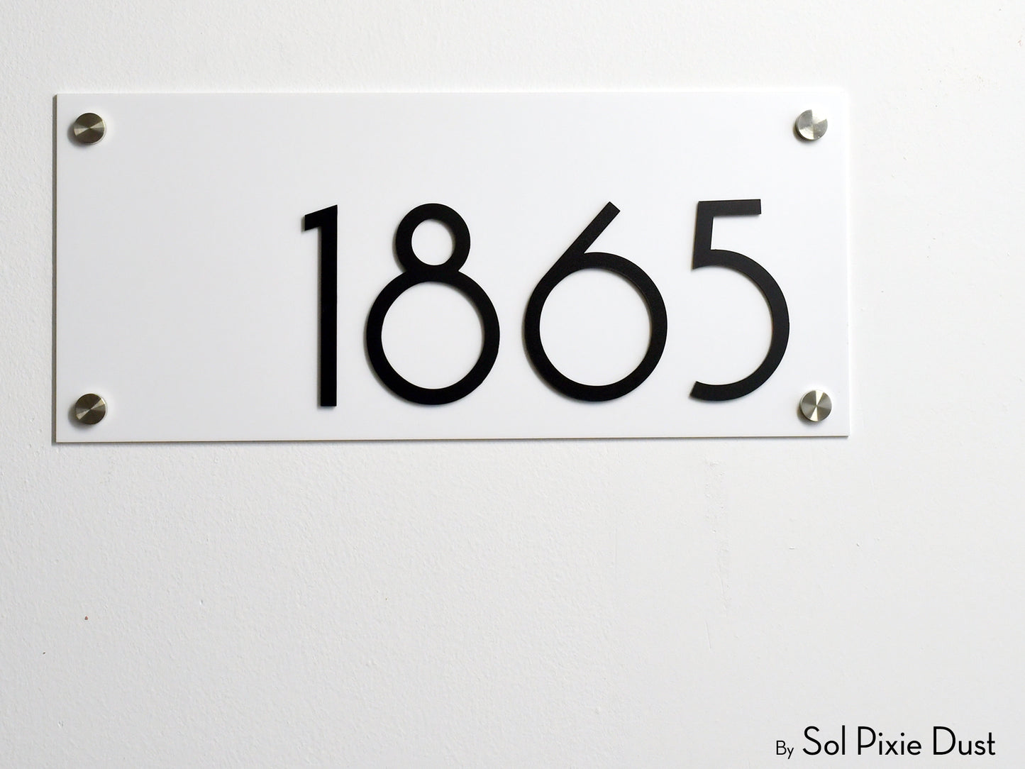 Acrylic Plaque House Number Sign – One Layer | Multiple Sizes & Shapes