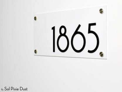 Acrylic Plaque House Number Sign – One Layer | Multiple Sizes & Shapes