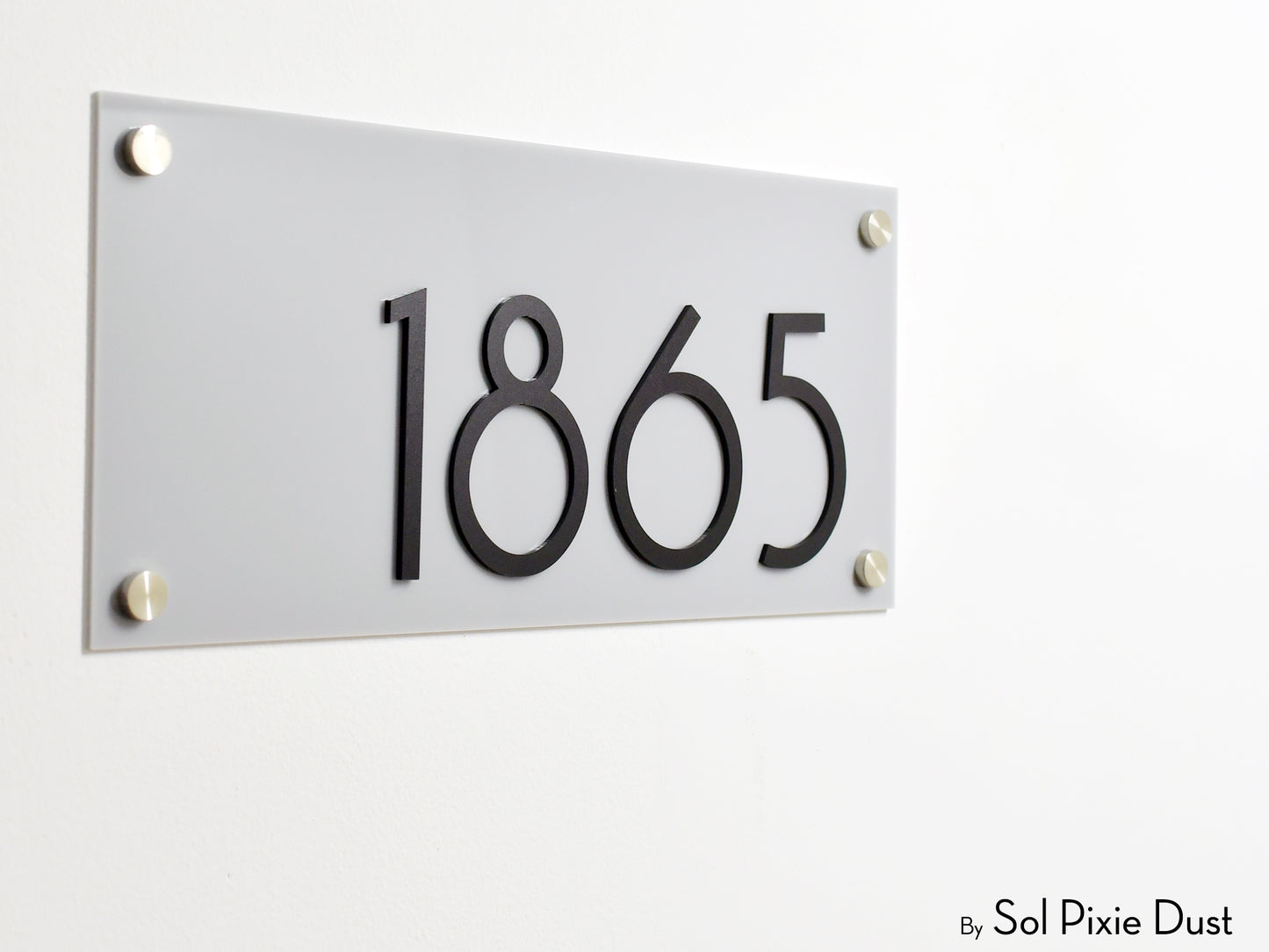 Acrylic Plaque House Number Sign – One Layer | Multiple Sizes & Shapes