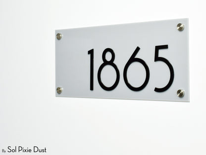 Acrylic Plaque House Number Sign – One Layer | Multiple Sizes & Shapes