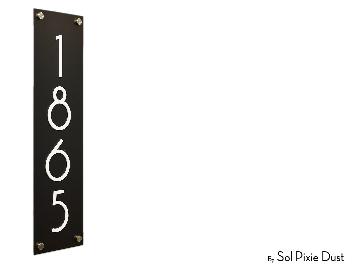 Acrylic Plaque House Number Sign – One Layer | Multiple Sizes & Shapes
