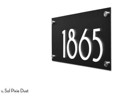 Acrylic Plaque House Number Sign – One Layer | Multiple Sizes & Shapes