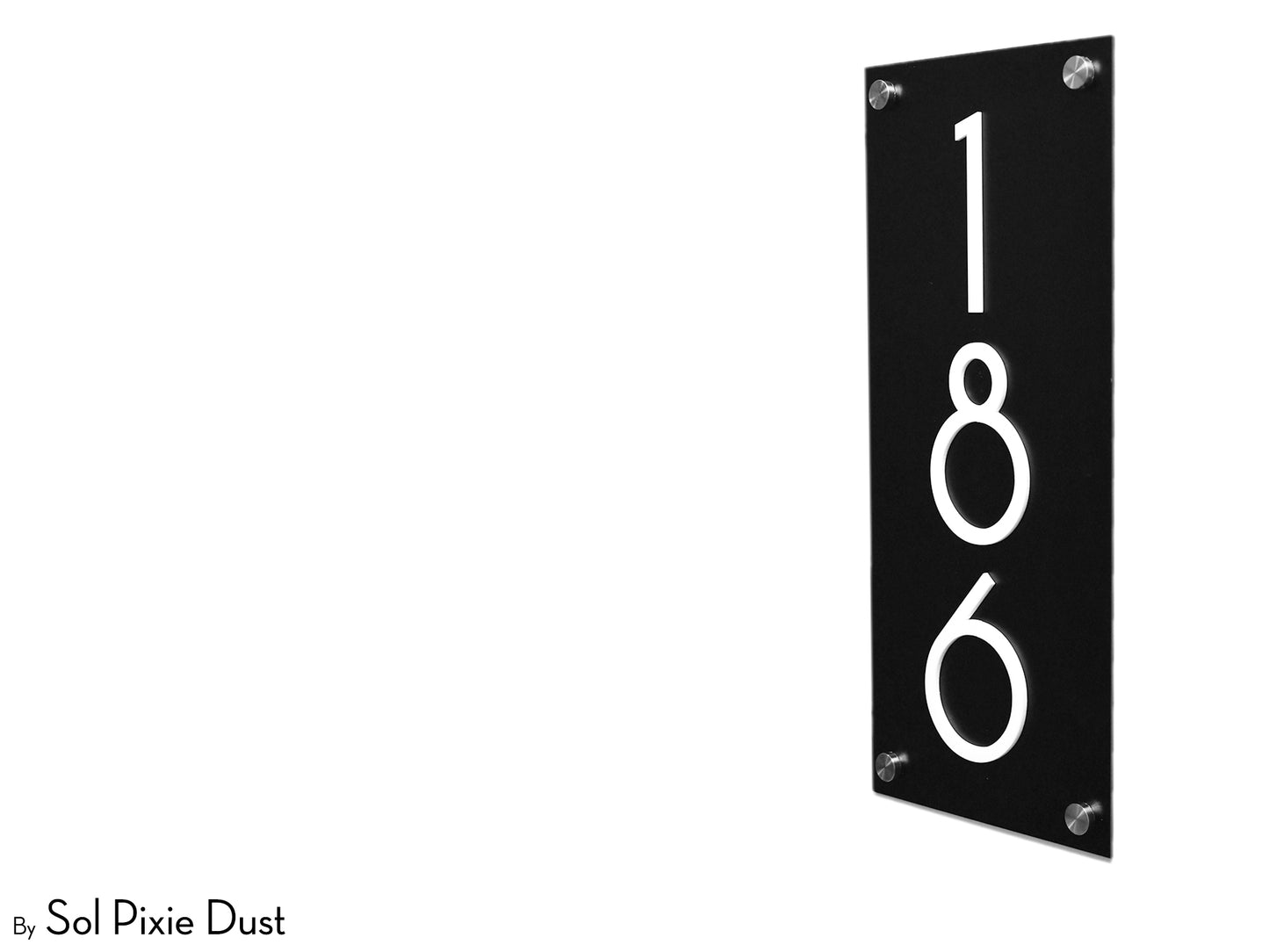 Acrylic Plaque House Number Sign – One Layer | Multiple Sizes & Shapes