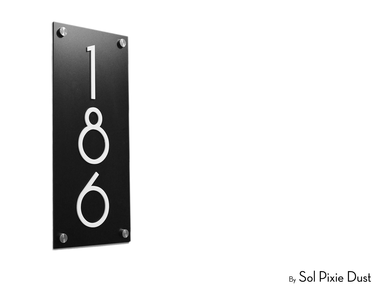 Acrylic Plaque House Number Sign – One Layer | Multiple Sizes & Shapes