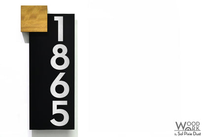 Aluminum (ACP) Address Signs with Solid Wood Mount