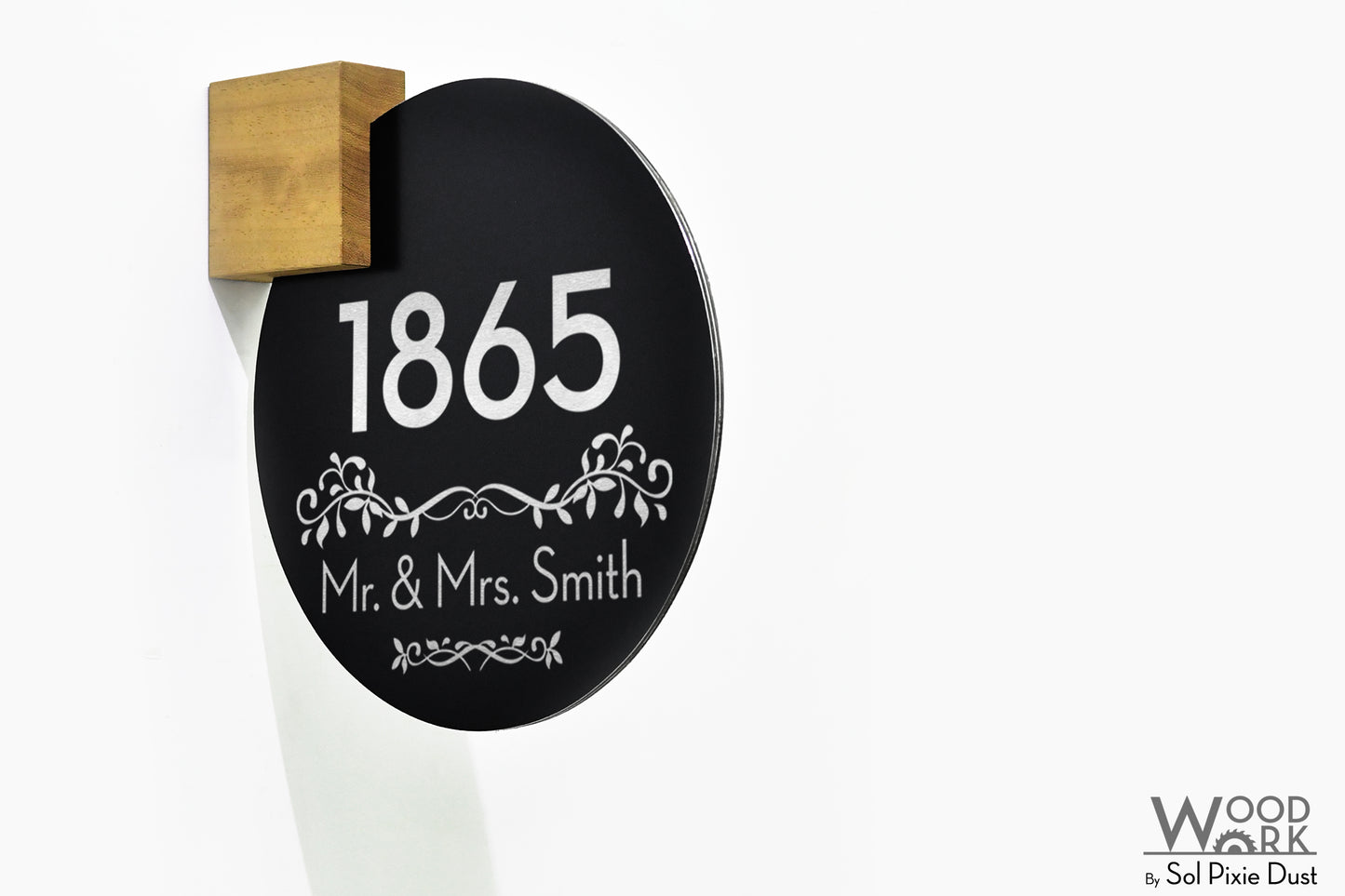 Aluminum (ACP) Address Signs with Solid Wood Mount