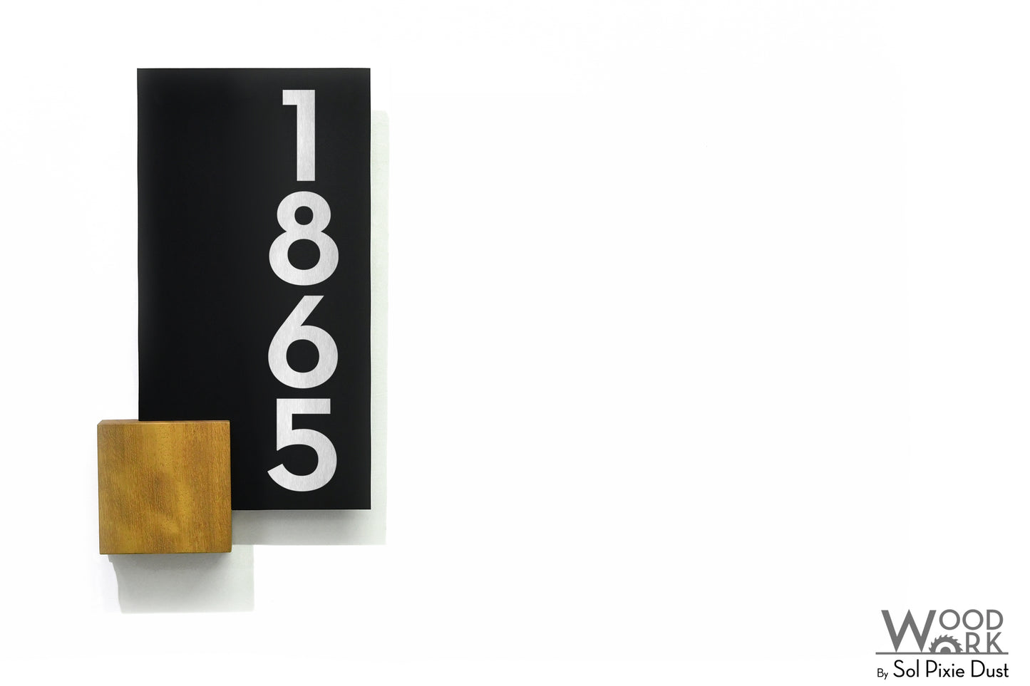 Aluminum (ACP) Address Signs with Solid Wood Mount